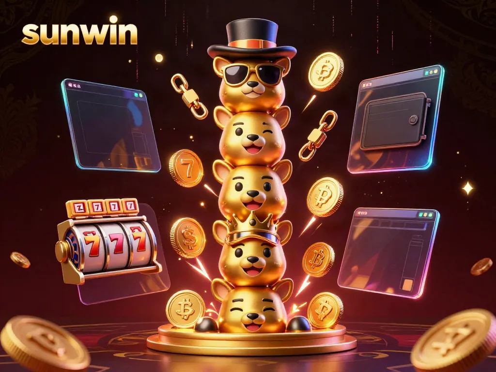Experience the thrill of sunwin's animated gaming universe with vibrant casino elements and crypto visuals.