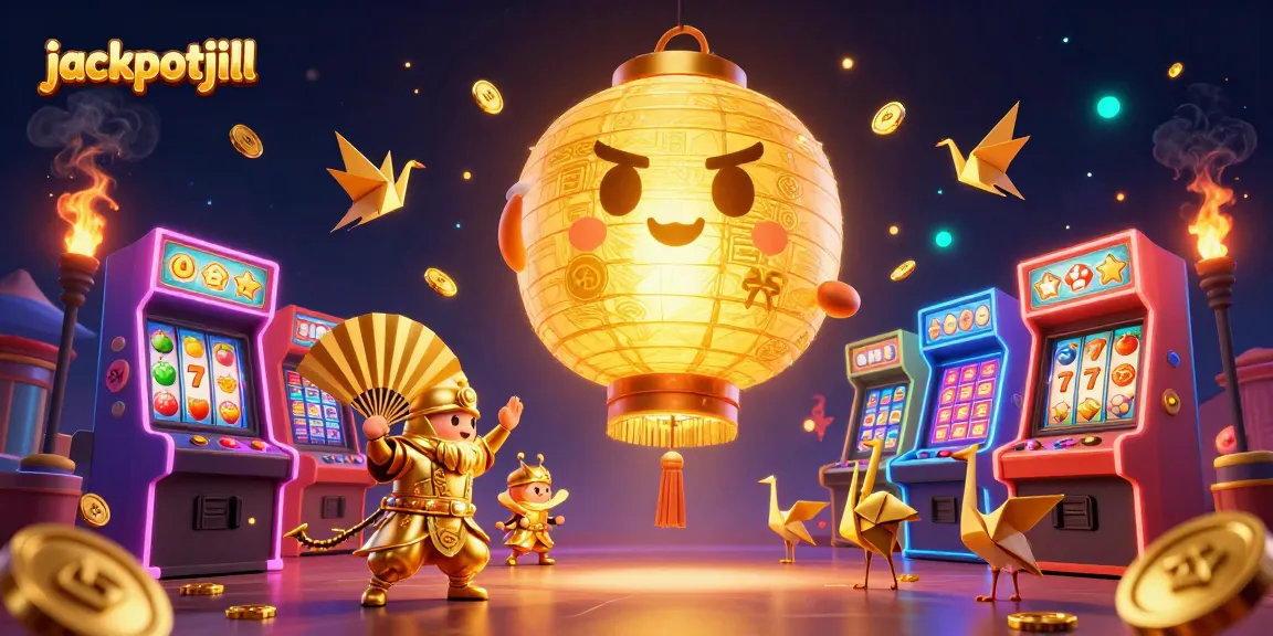 Experience the excitement of jackpotjill slots with vibrant 3D characters and casino game elements.